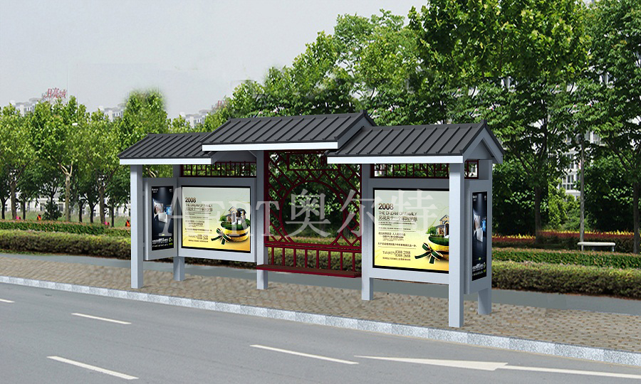 徽派仿古款公交(jiāo)候車亭