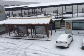 大雪彌（mí）漫“候車亭”雪（xuě）中獨立溫暖人心